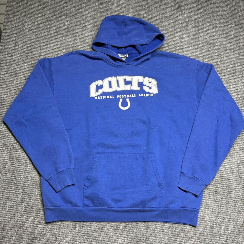 Indianapolis Colts‎ NFL Football Hoodie Royal Blue Pullover Men's Size Large